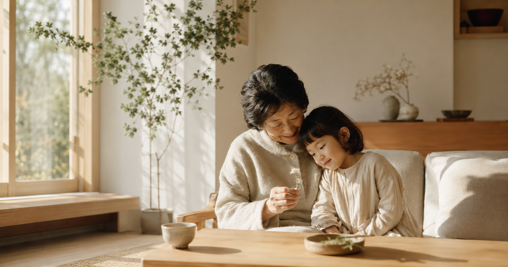 穏やかな時間をともに過ごす家族の情景