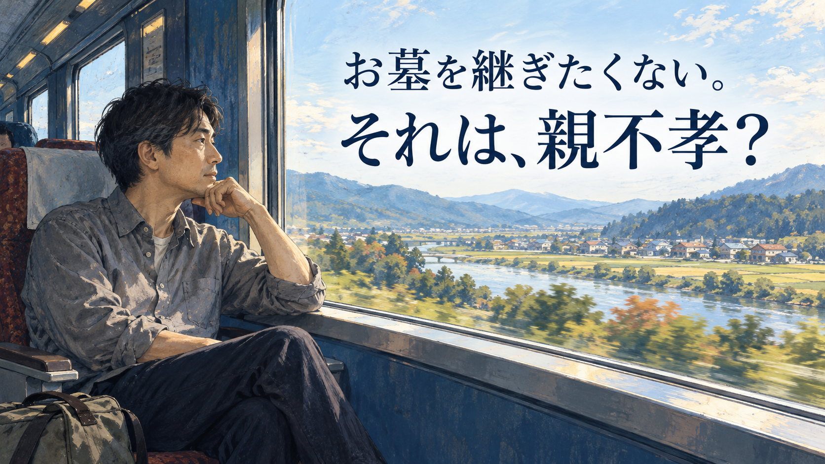 帰省の列車で考える成人男性。「お墓を継ぎたくない。それは、親不孝？」
