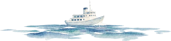 沖をゆく船